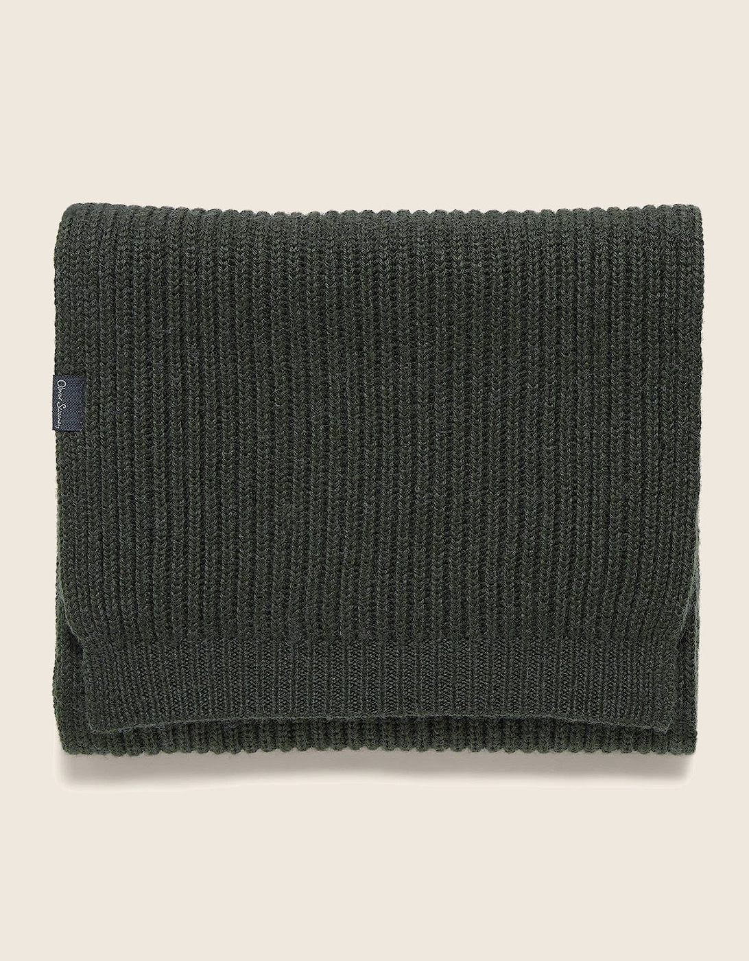 Men's Oliver Sweeney Wool Blend Ribbed Scarf - Green - Size: ONE size