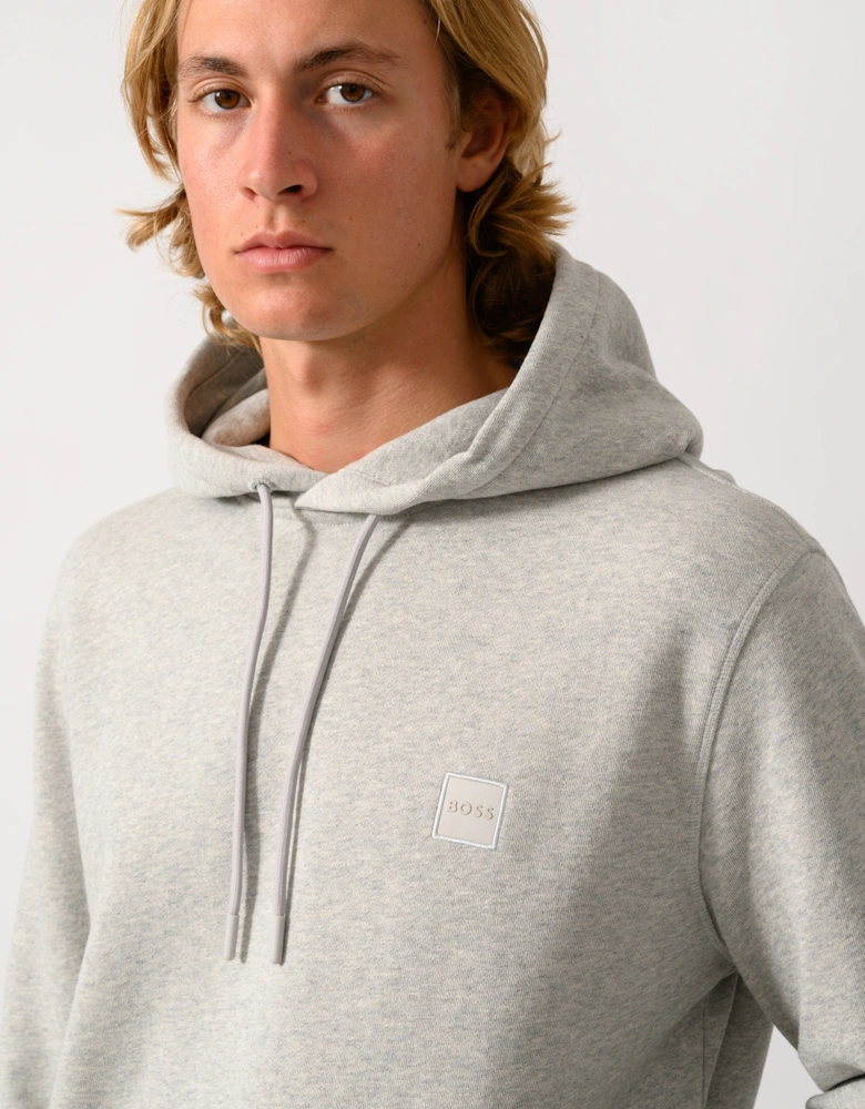 BOSS Orange Wetalk Mens Pullover Hoodie With Logo Patch - Open Grey 086