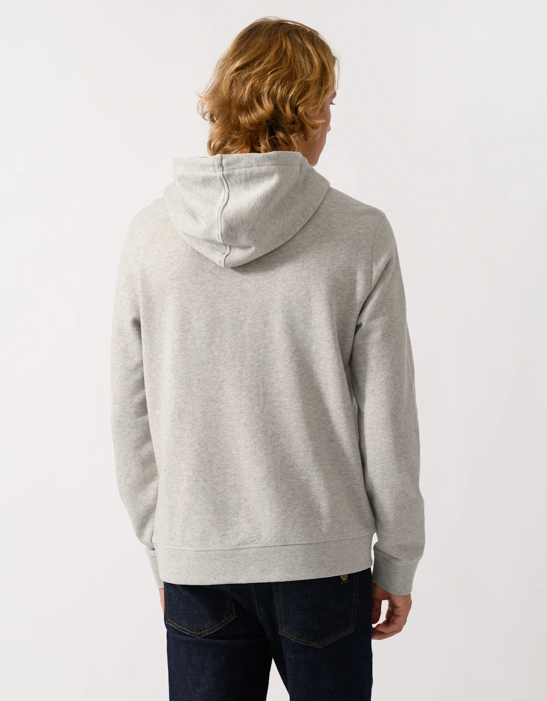 BOSS Orange Wetalk Mens Pullover Hoodie With Logo Patch - Open Grey 086
