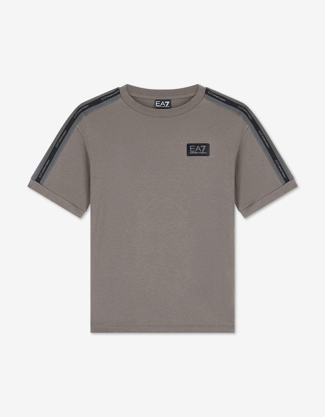 EA7 Emporio Armani Boys Train Logo Tape T-Shirt in Grey