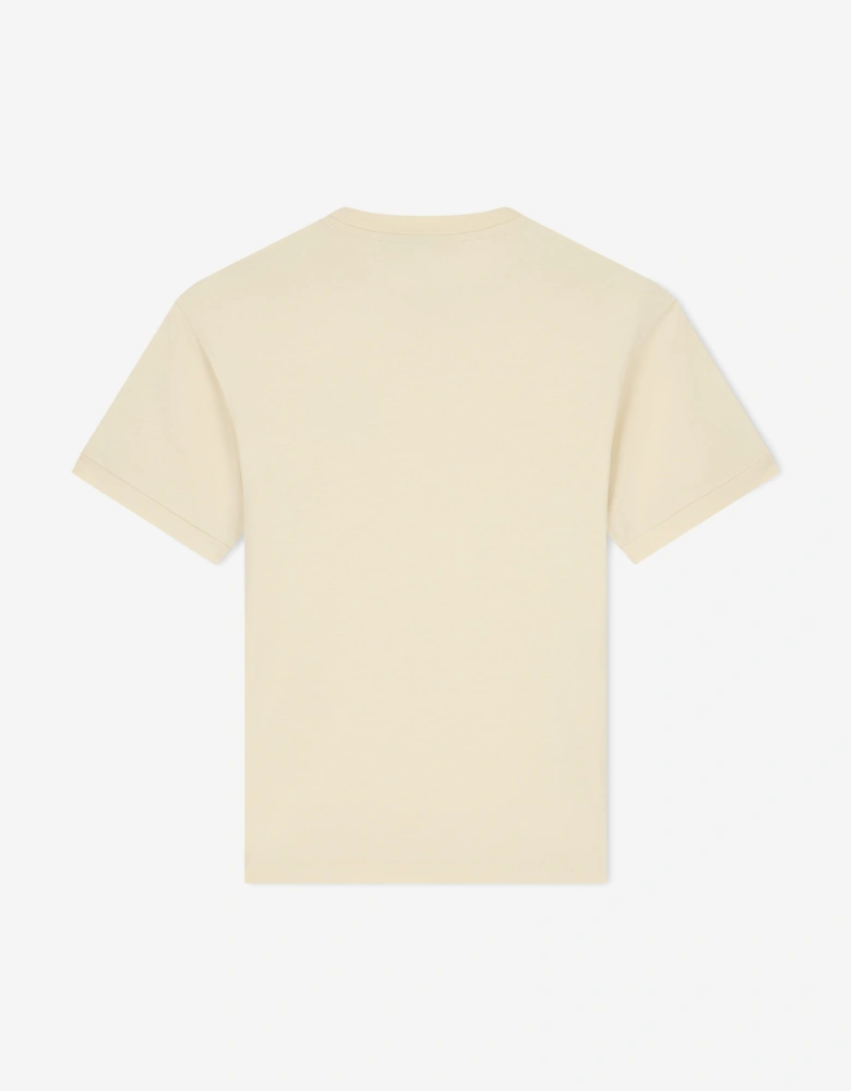 EA7 Emporio Armani Boys Train Logo Tape T-Shirt in Ivory