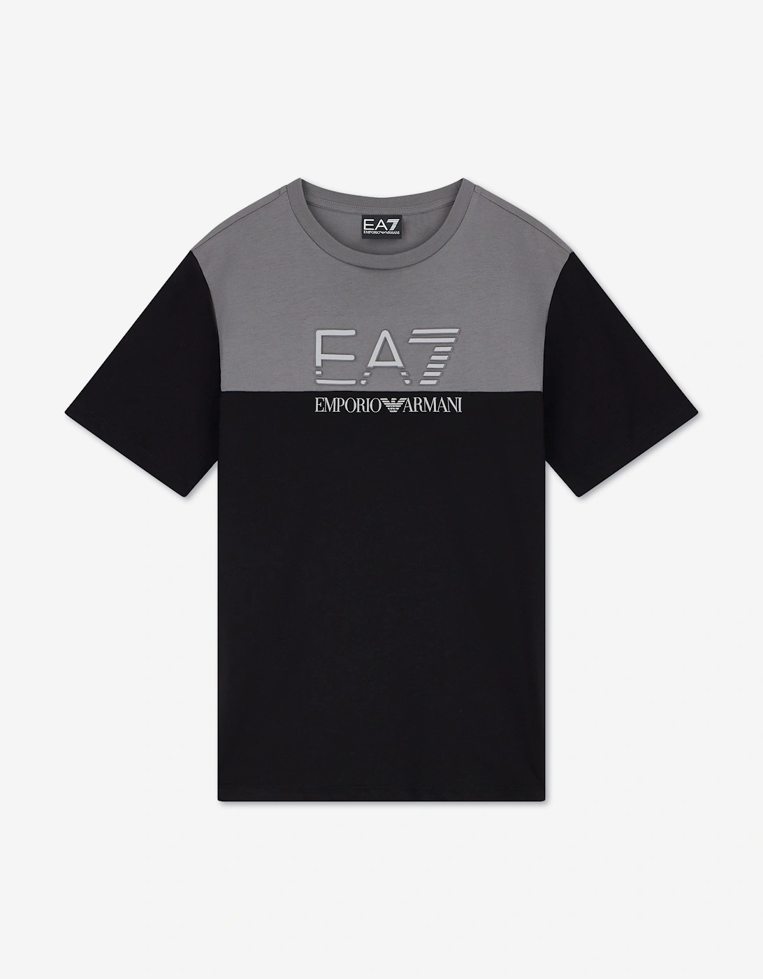 EA7 Emporio Armani Boys Train Athletic Colourblock T-Shirt in Black