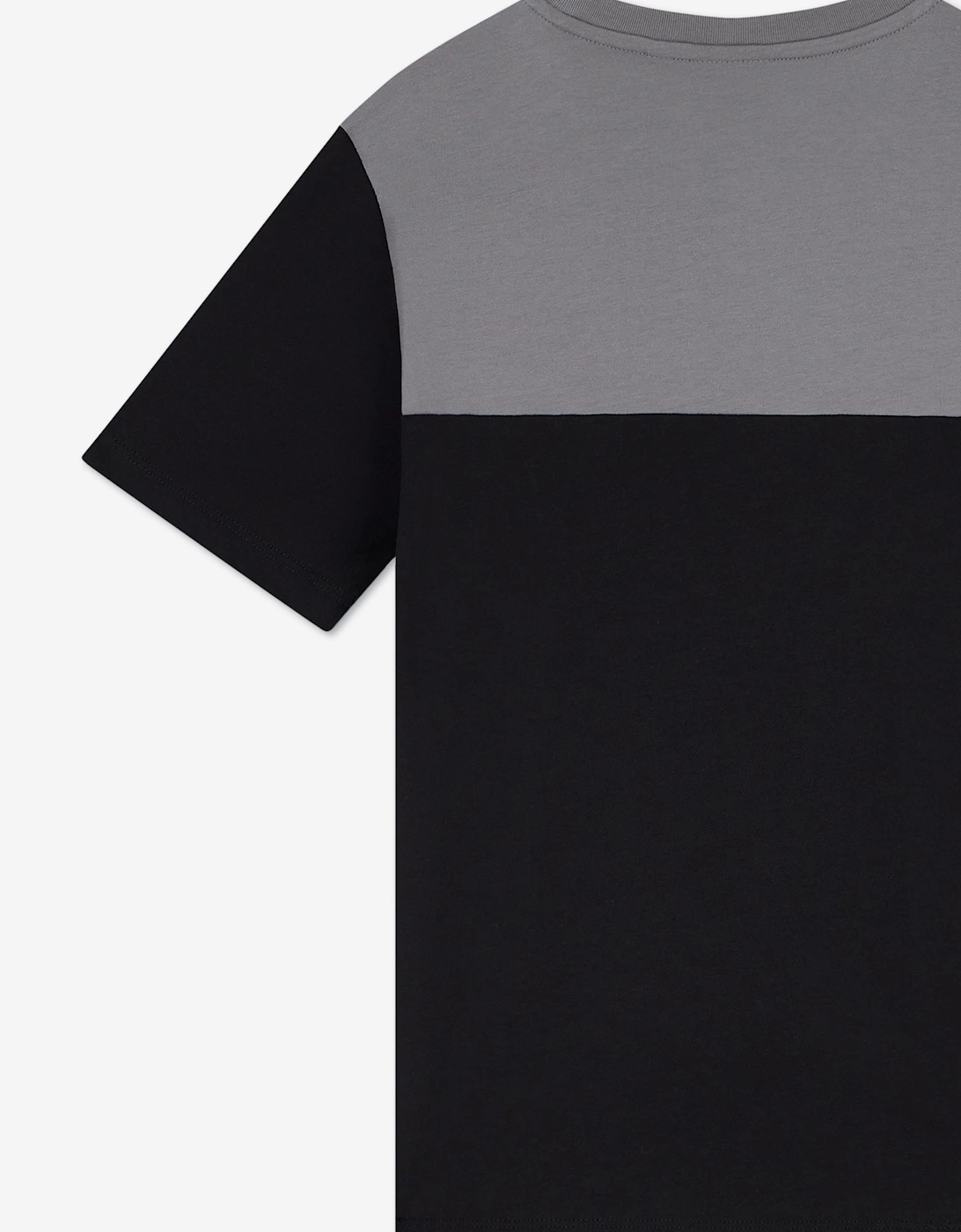 EA7 Emporio Armani Boys Train Athletic Colourblock T-Shirt in Black