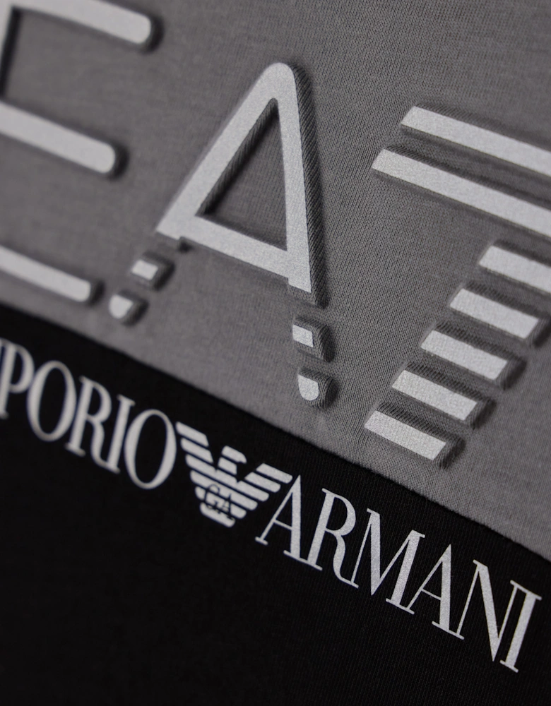 EA7 Emporio Armani Boys Train Athletic Colourblock T-Shirt in Black
