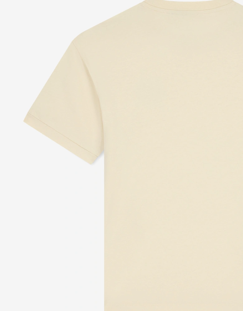 EA7 Emporio Armani Boys Train Logo Tape T-Shirt in Ivory