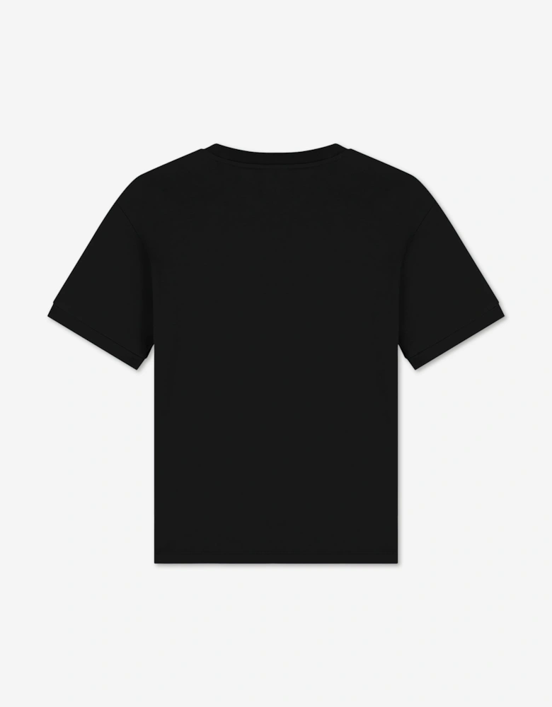 EA7 Emporio Armani Boys Train Logo Tape T-Shirt in Black