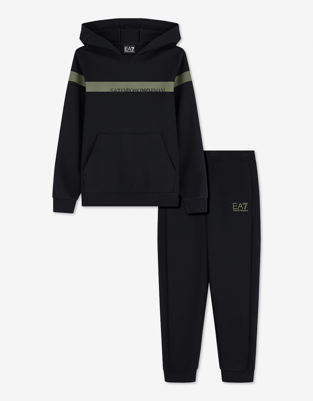 EA7 Emporio Armani Boys Train Extended Logo Tracksuit in Black