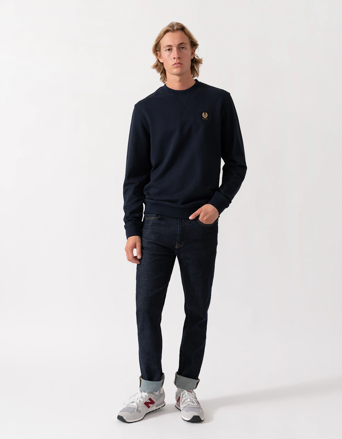 Belstaff Mens Logo Sweatshirt - Dark Ink