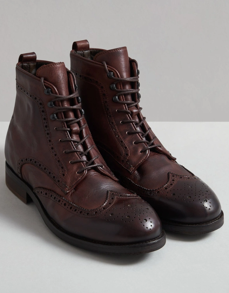 SHERWOOD BROWN DRUM DYE BROGUE BOOT