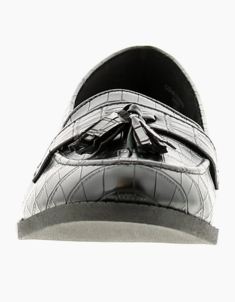 Apache Womens Work Shoes School Corky Slip On black croc UK Size