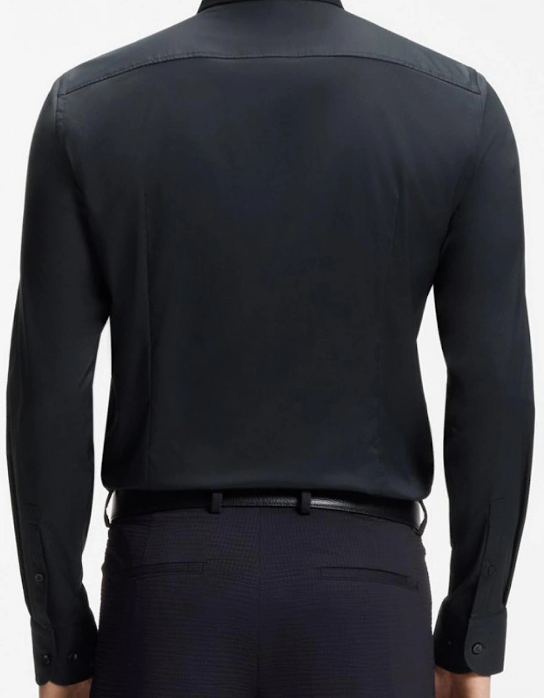 P-Hank Slim Fit Performance Stretch Twill Black Shirt