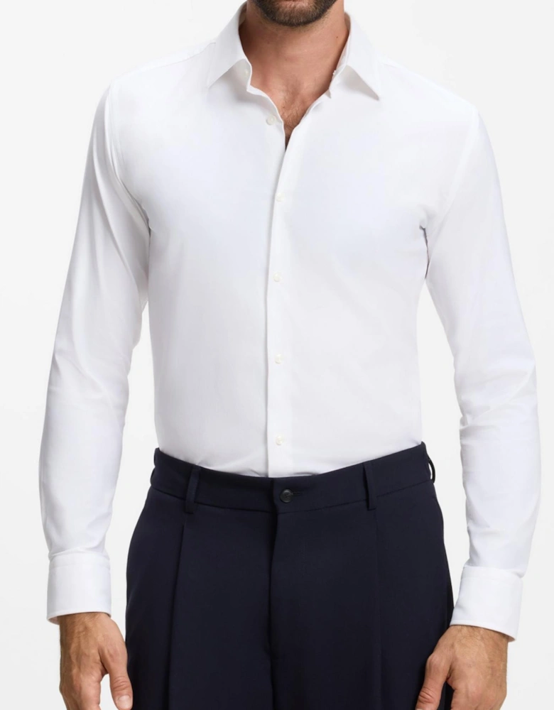 P-Hank Slim Fit Performance Stretch Twill White Shirt