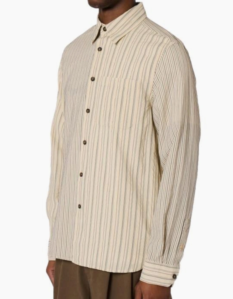 PS Paul Smith Cut & Sew Stripe Shirt 02 Off White