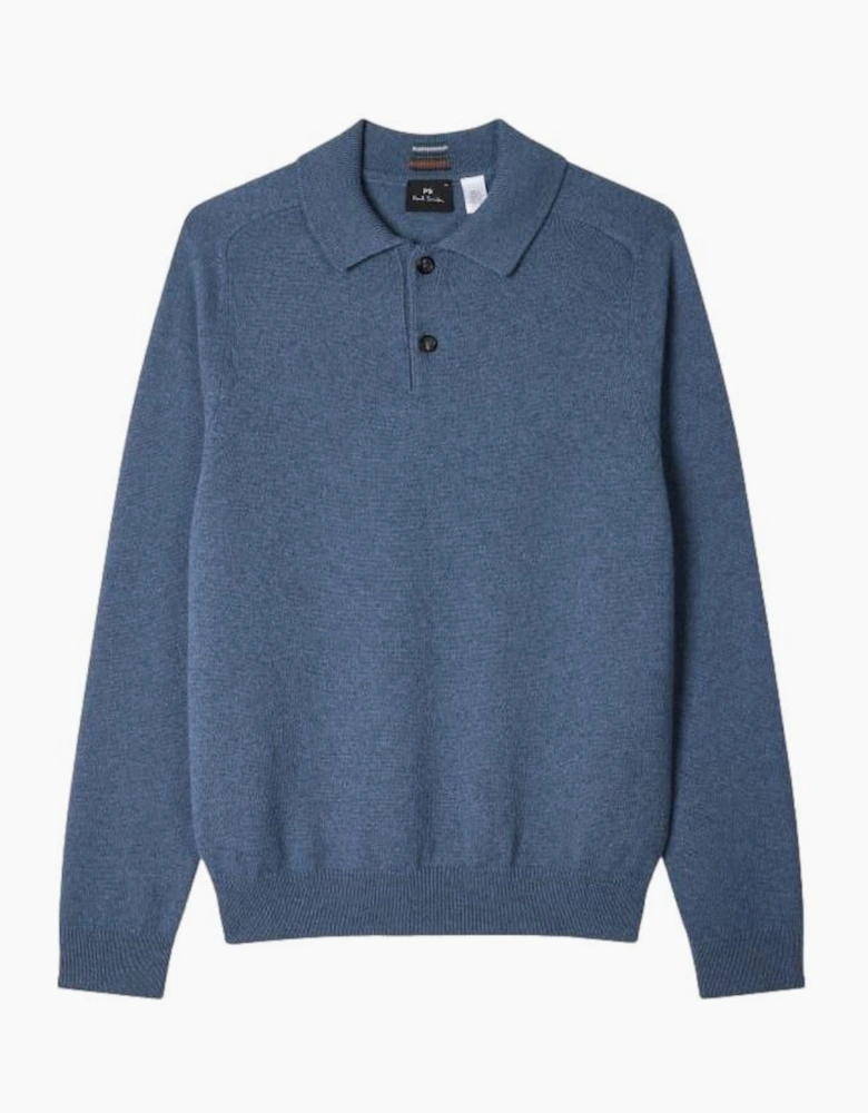 PS Paul Smith LS Kntted Polo 46 Indigo