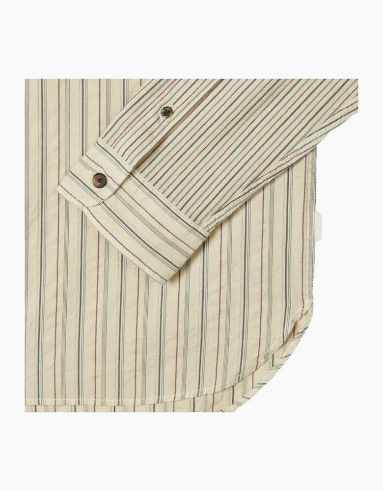 PS Paul Smith Cut & Sew Stripe Shirt 02 Off White