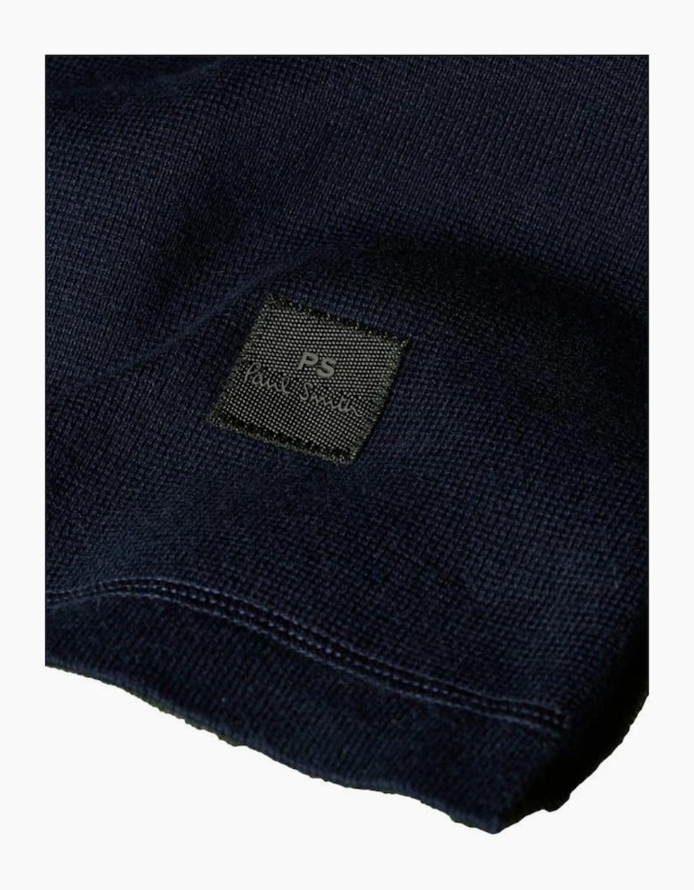 PS Paul Smith LS Contrast Knitted Polo 49 DK NAVY