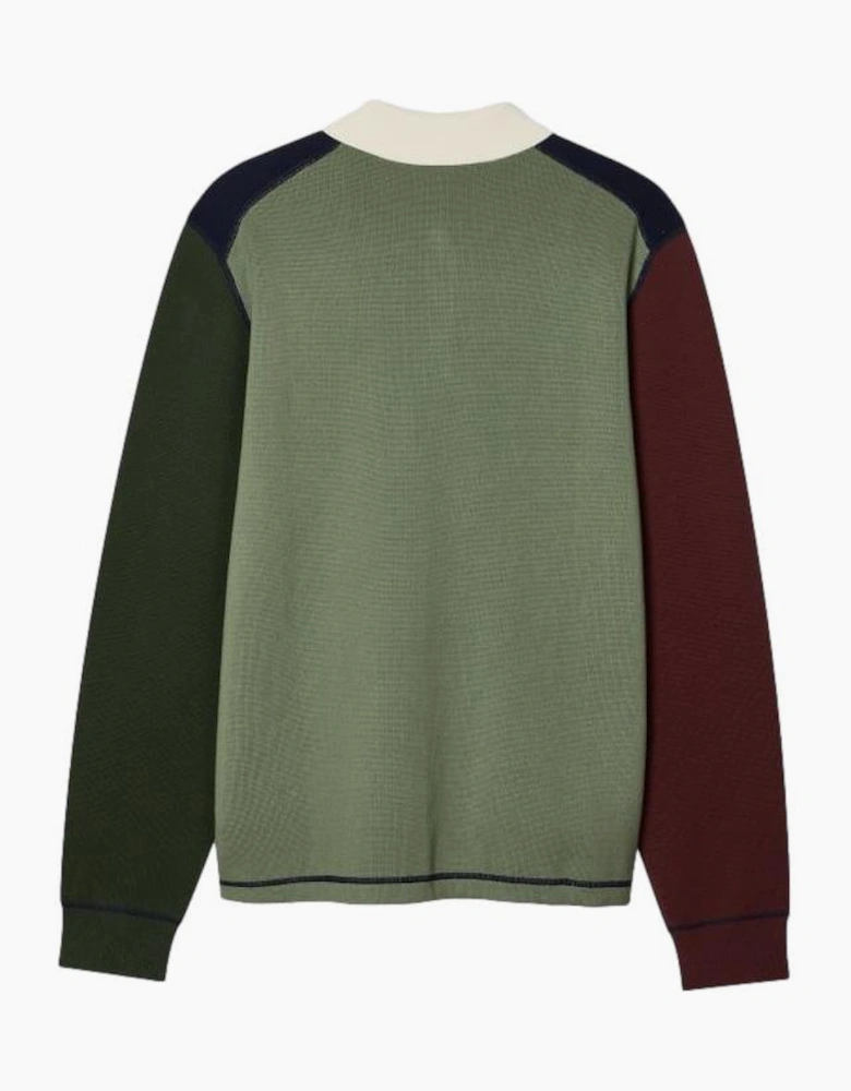 PS Paul Smith LS Contrast Knitted Polo 49 DK NAVY