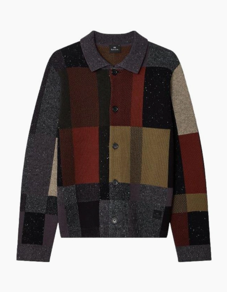 PS Paul Smith Patchwork Button Through Cardigan 78 Black