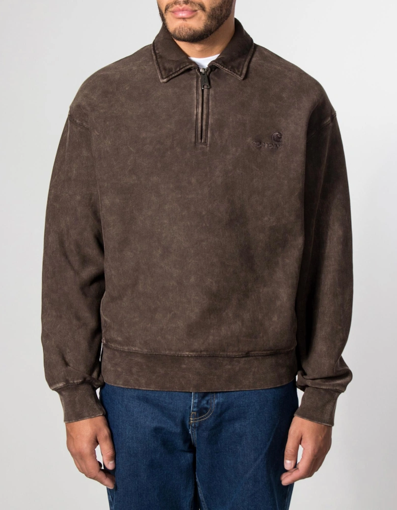 Boxy Loose Fit Lambert Polo Neck Sweatshirt