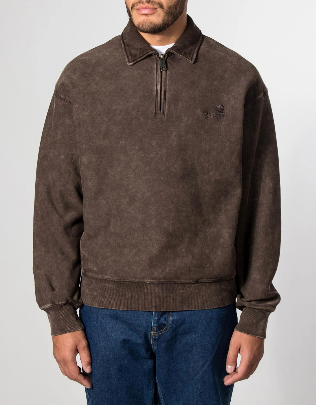 Boxy Loose Fit Lambert Polo Neck Sweatshirt