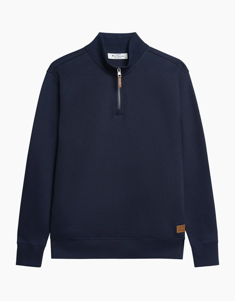 Ben Sherman Mens Track Top Half-Zip Sweater