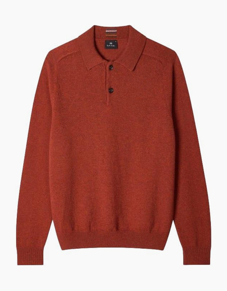 PS Paul Smith LS Kntted Polo 26 Brick