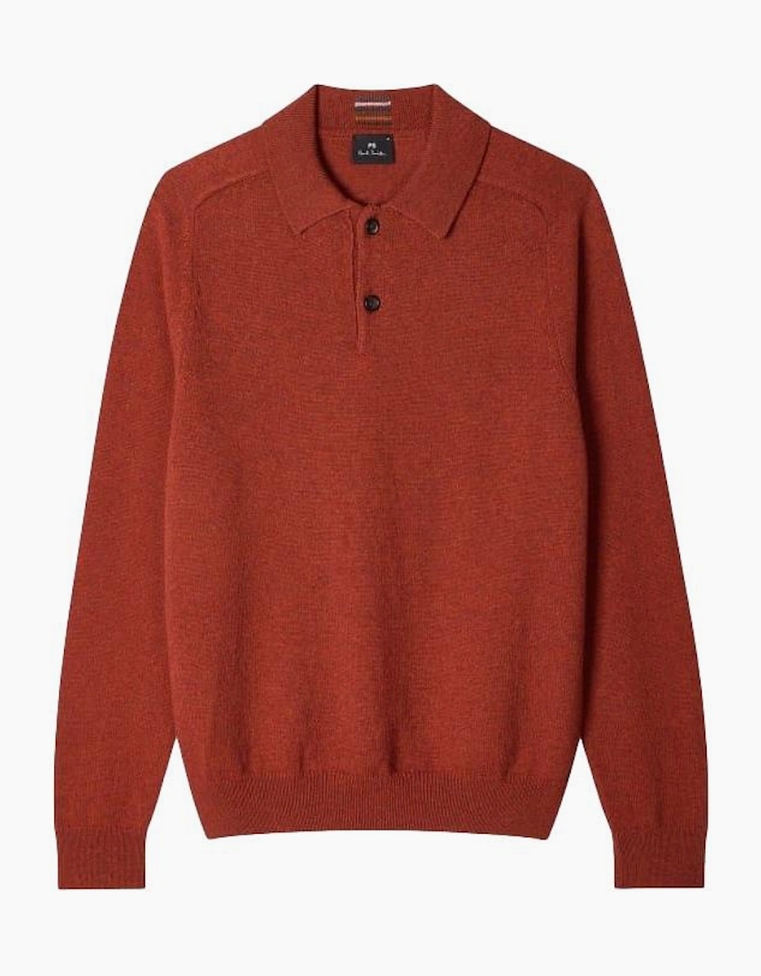 PS Paul Smith LS Kntted Polo 26 Brick