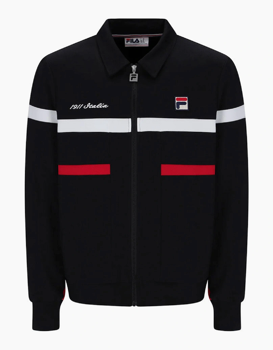 FIla Vintage Black Alex Italia 1911 Cut And Sew Jacket - Black