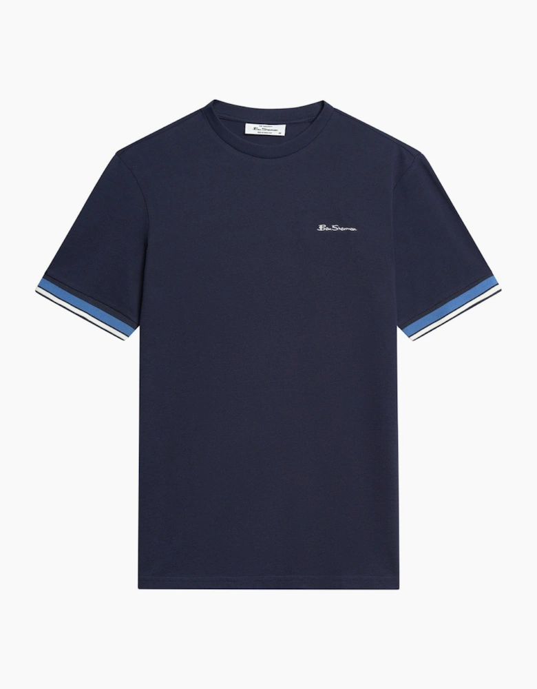 Ben Sherman Mens Textured Tipped Short Sleeve T-Shirt