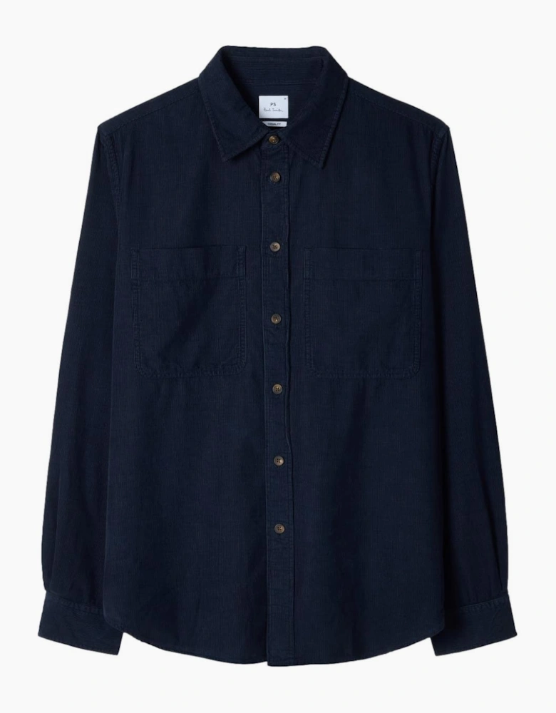 PS Paul Smith Casual Fit Cord Shirt 49 DK NAVY