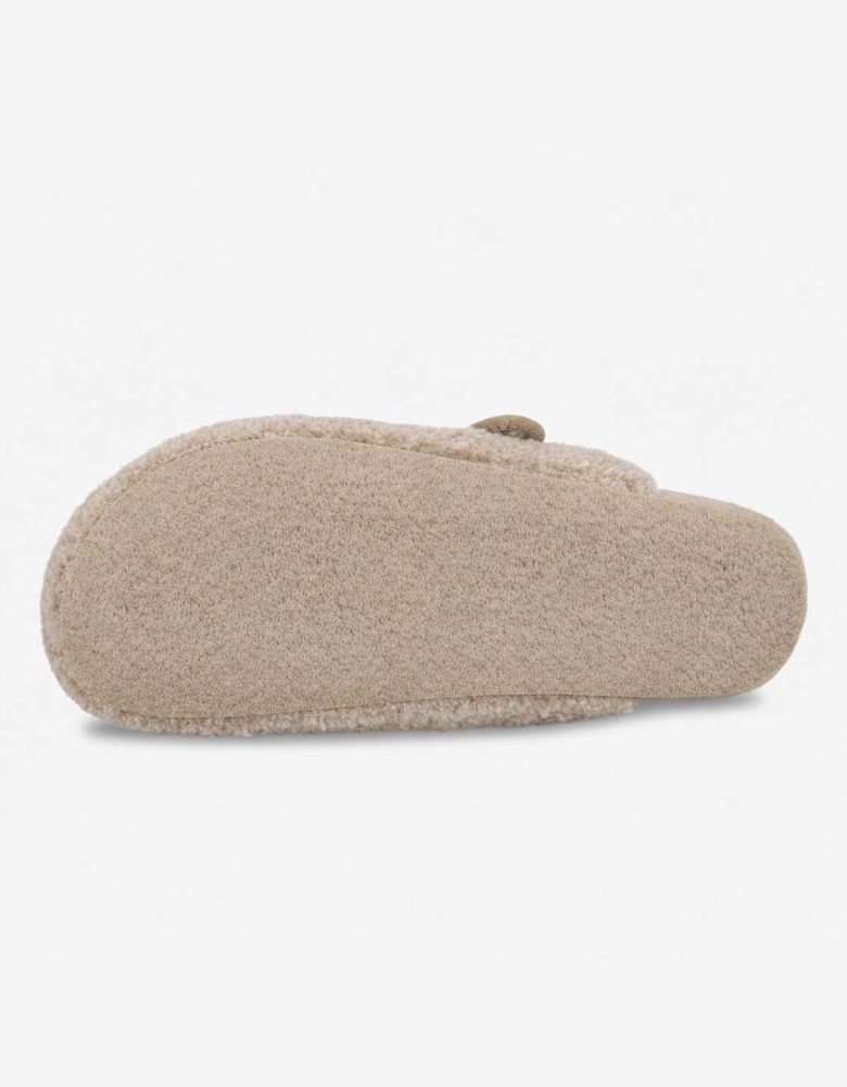 Totes Isotoner BORG CLOG SLIPPER Womens Mules Oat