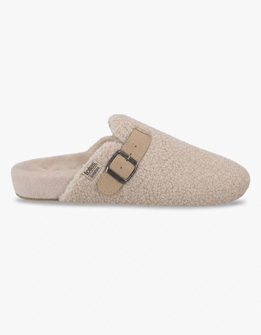 Totes Isotoner BORG CLOG SLIPPER Womens Mules Oat