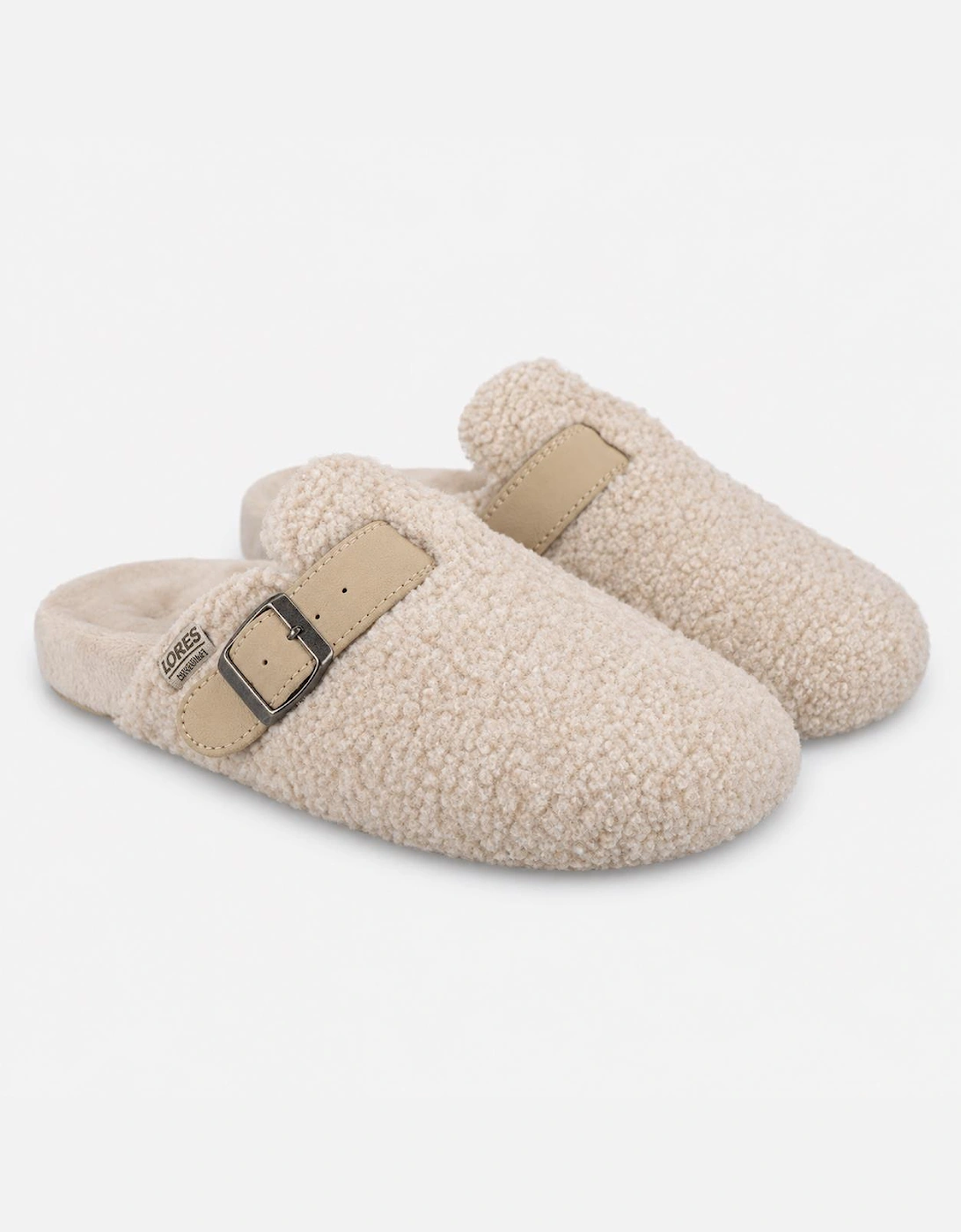 Totes Isotoner BORG CLOG SLIPPER Womens Mules Oat