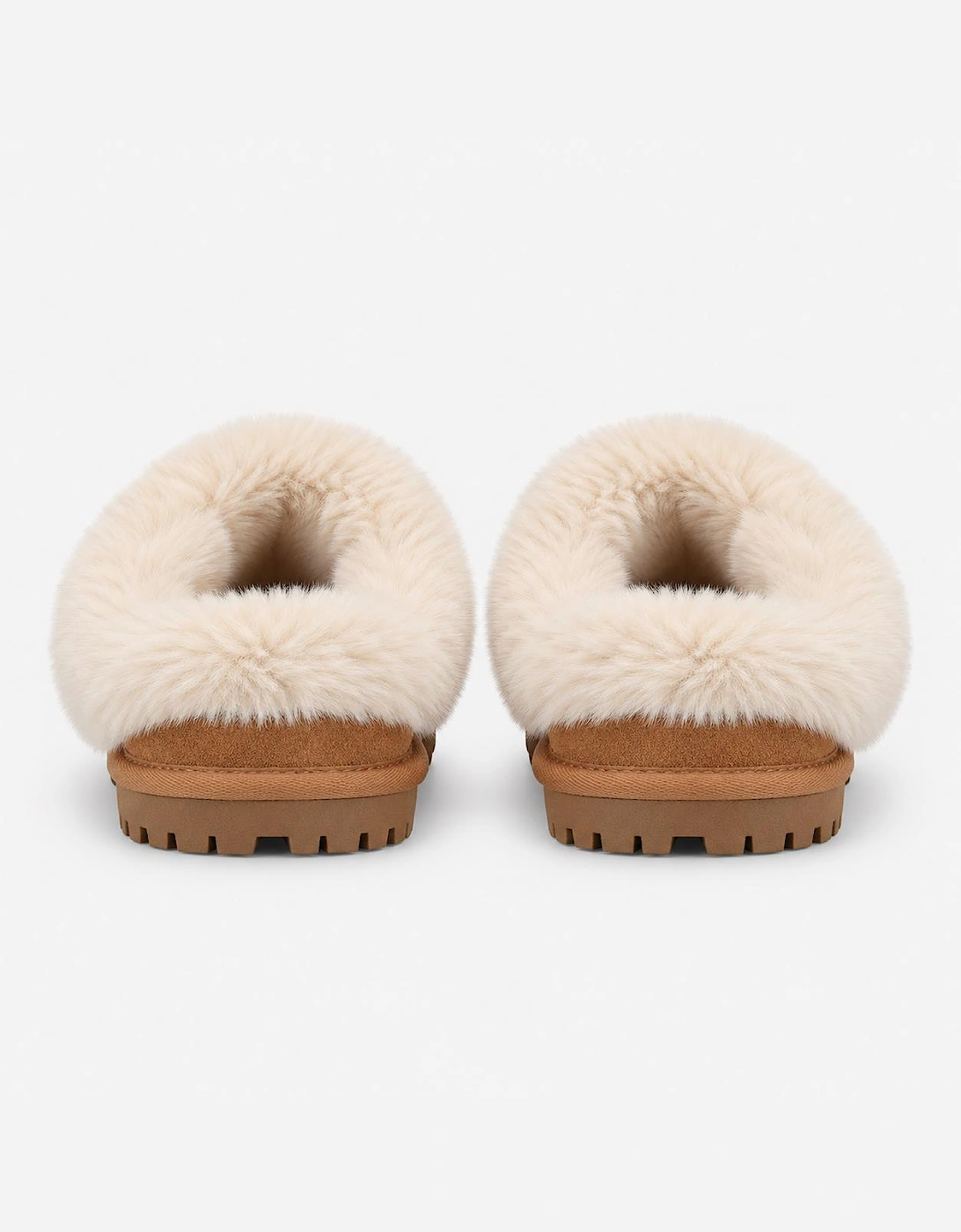 Totes Isotoner SUEDE BOOTIE WITH FUR CUFF Womens Slipper Boots Tan
