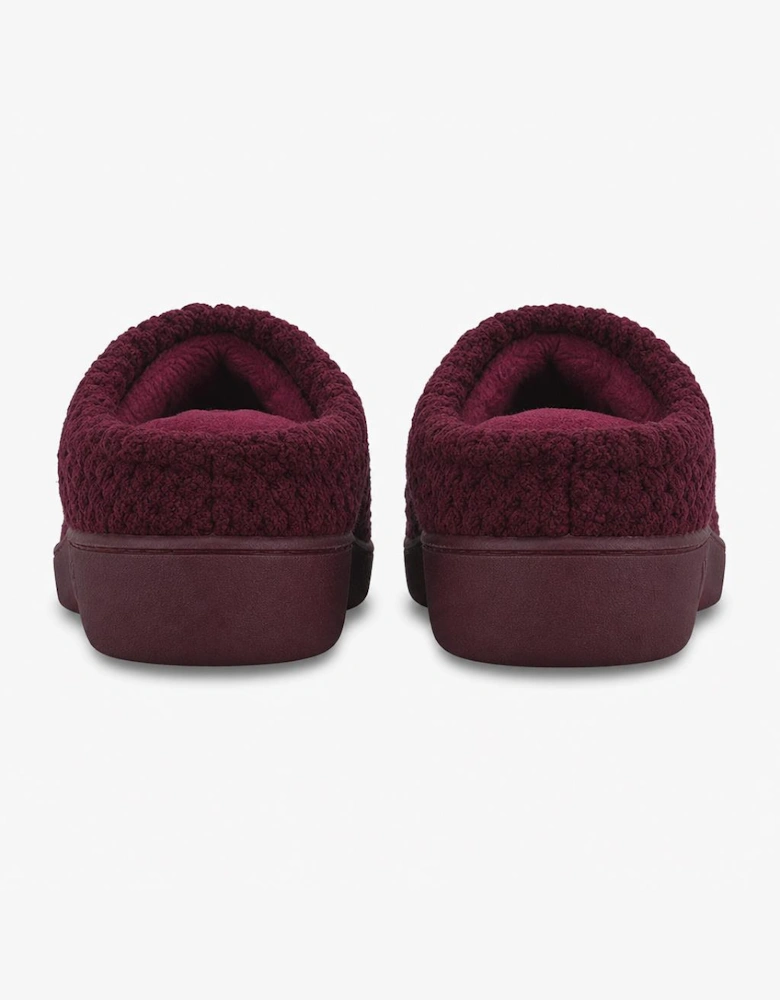 Totes Isotoner POPCORN TERRY MULE SLIPPER Womens Mules Burgundy Star