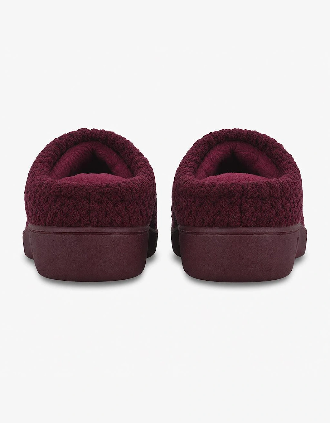 Totes Isotoner POPCORN TERRY MULE SLIPPER Womens Mules Burgundy Star