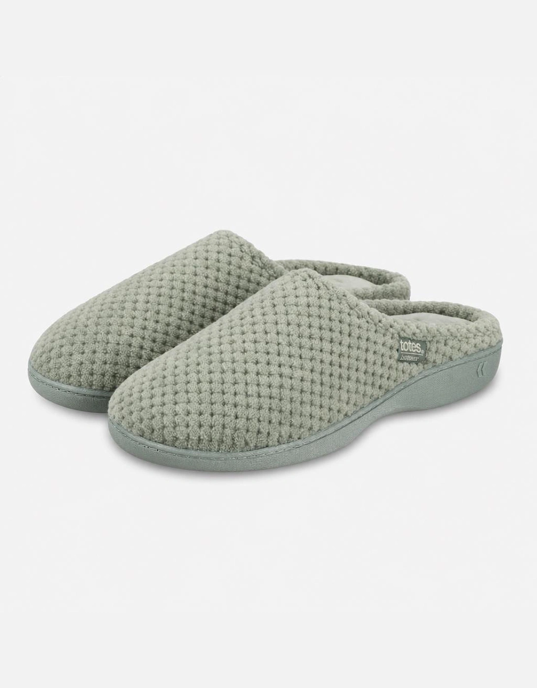 Totes Isotoner POPCORN TERRY MULE SLIPPER Womens Mules Sage