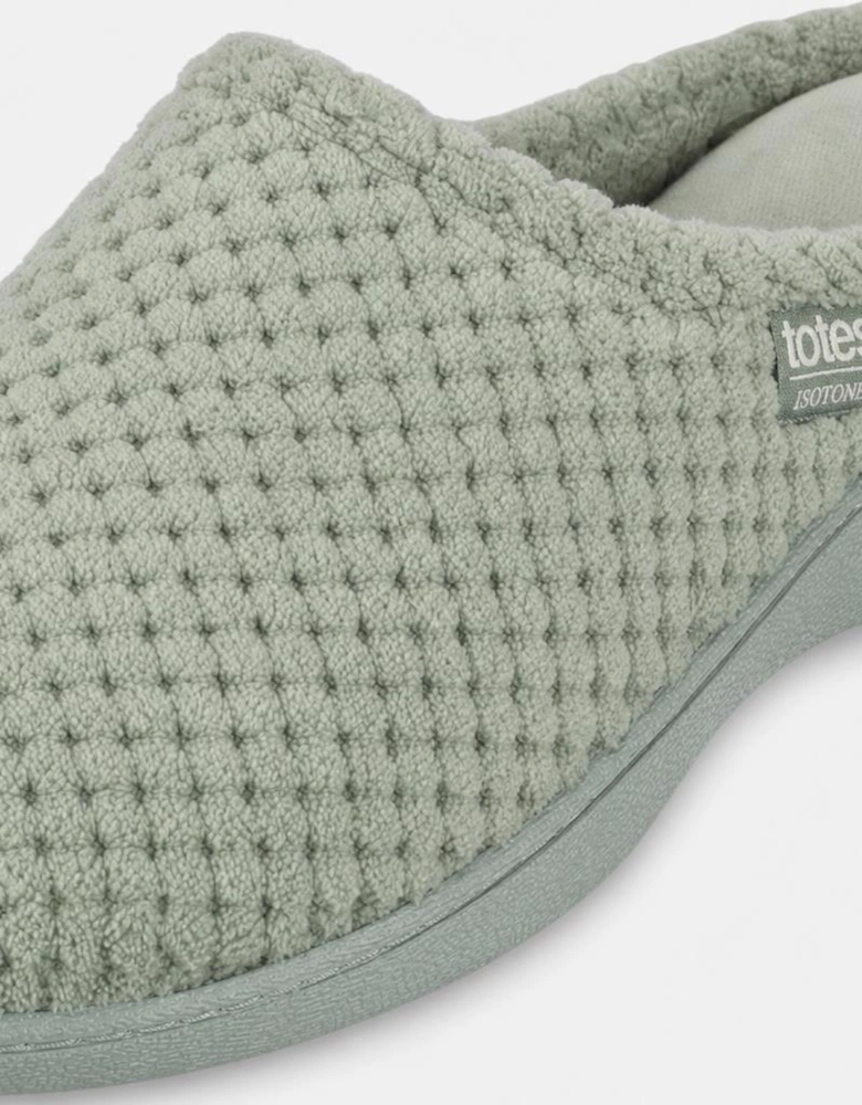 Totes Isotoner POPCORN TERRY MULE SLIPPER Womens Mules Sage