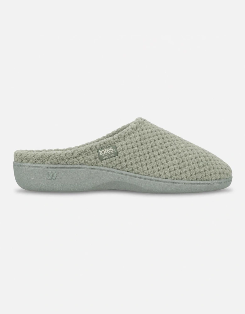 Totes Isotoner POPCORN TERRY MULE SLIPPER Womens Mules Sage