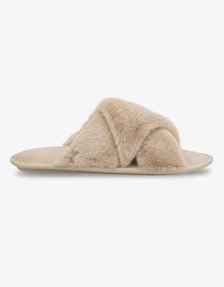 Totes Toasties CROSS FUR SLIDER Womens Mules Natural