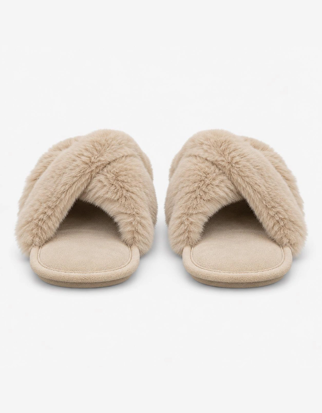 Totes Toasties CROSS FUR SLIDER Womens Mules Natural