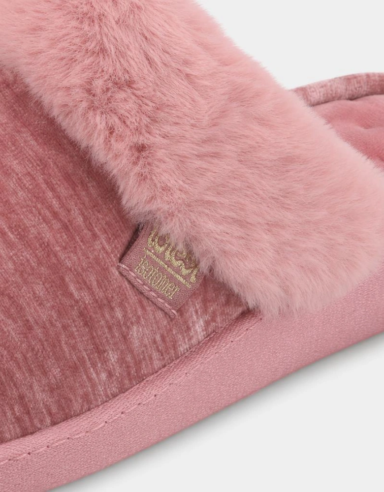 Totes Isotoner SPARKLE HEELED MULE SLIPPER Womens Mules Pink