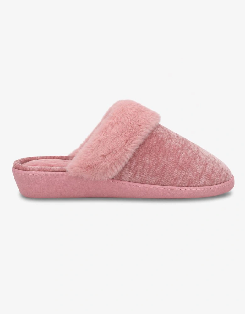 Totes Isotoner SPARKLE HEELED MULE SLIPPER Womens Mules Pink