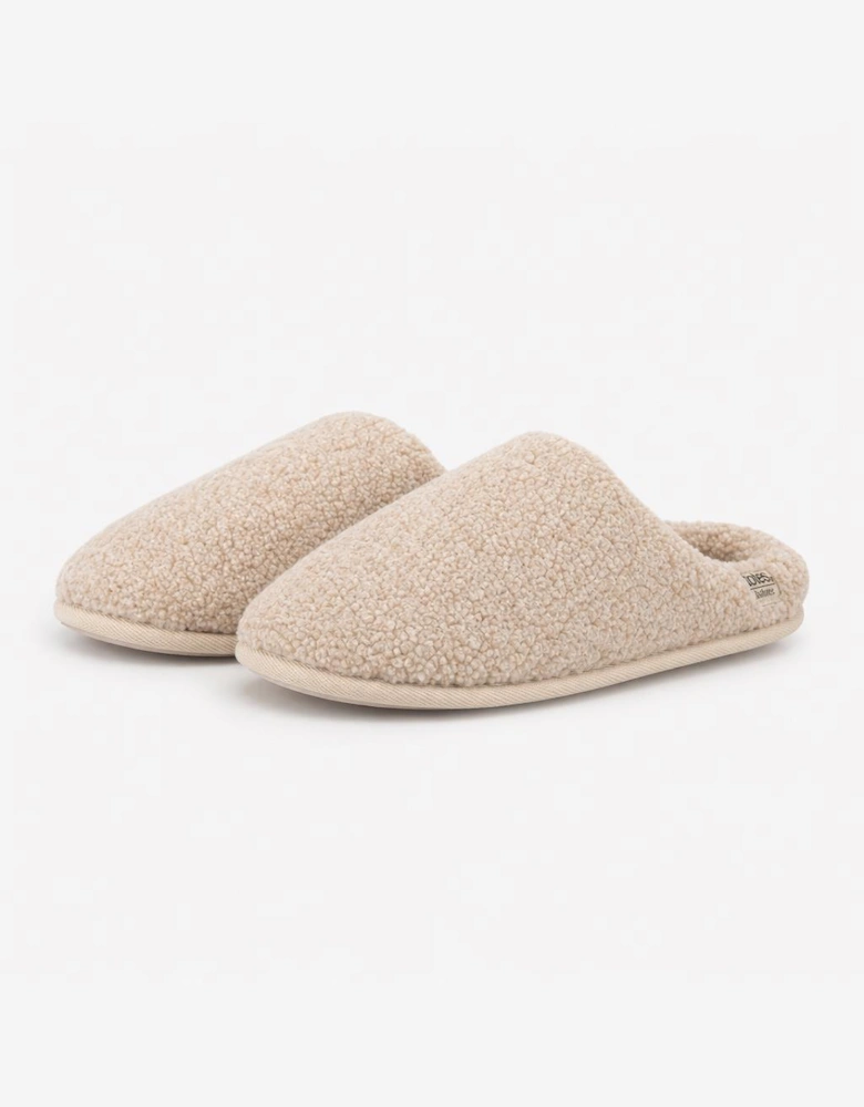 Totes Isotoner BORG SWEPT BACK MULE SLIPPER Womens Mules Oat