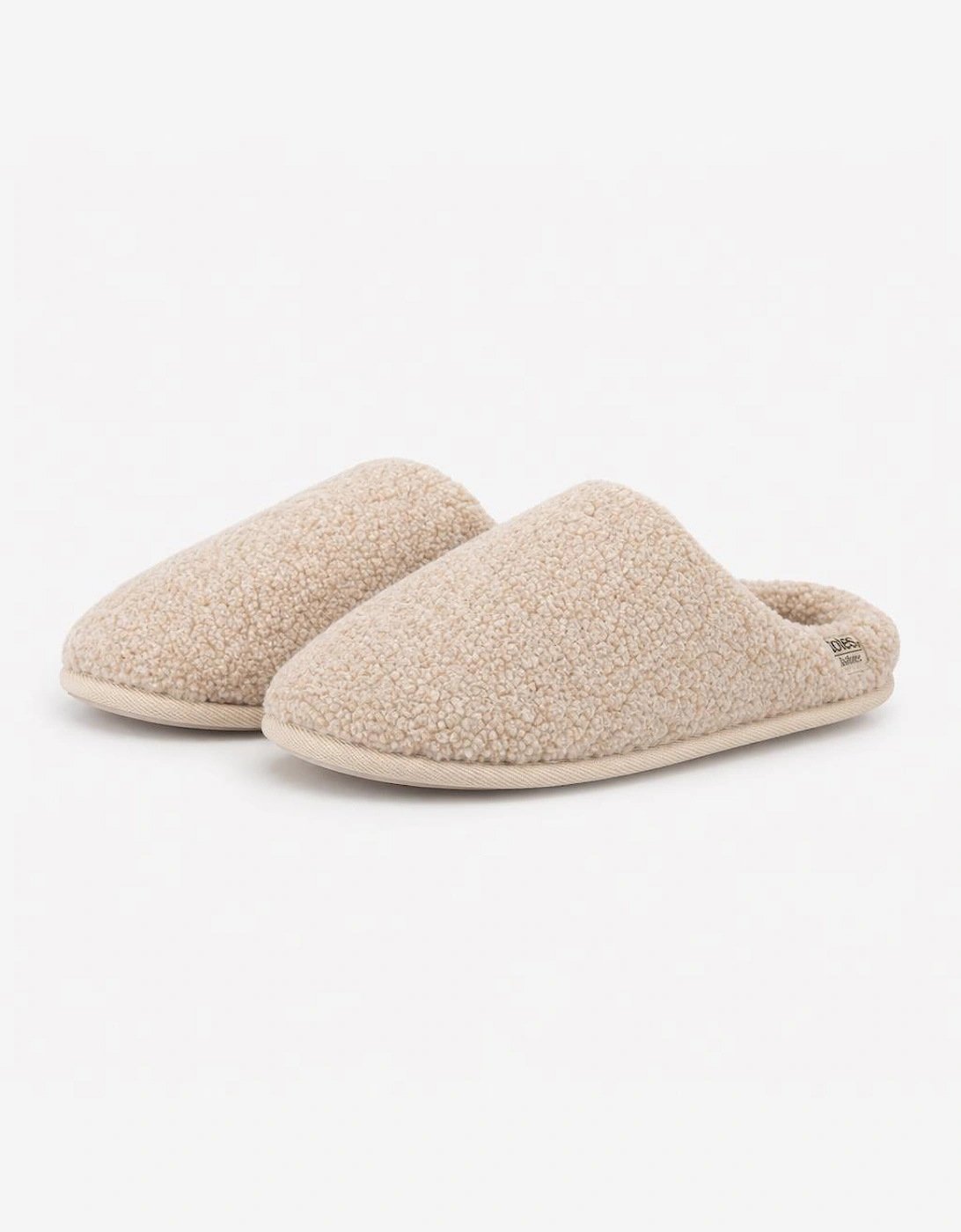 Totes Isotoner BORG SWEPT BACK MULE SLIPPER Womens Mules Oat