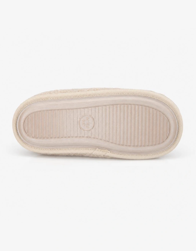 Totes Isotoner BORG SWEPT BACK MULE SLIPPER Womens Mules Oat