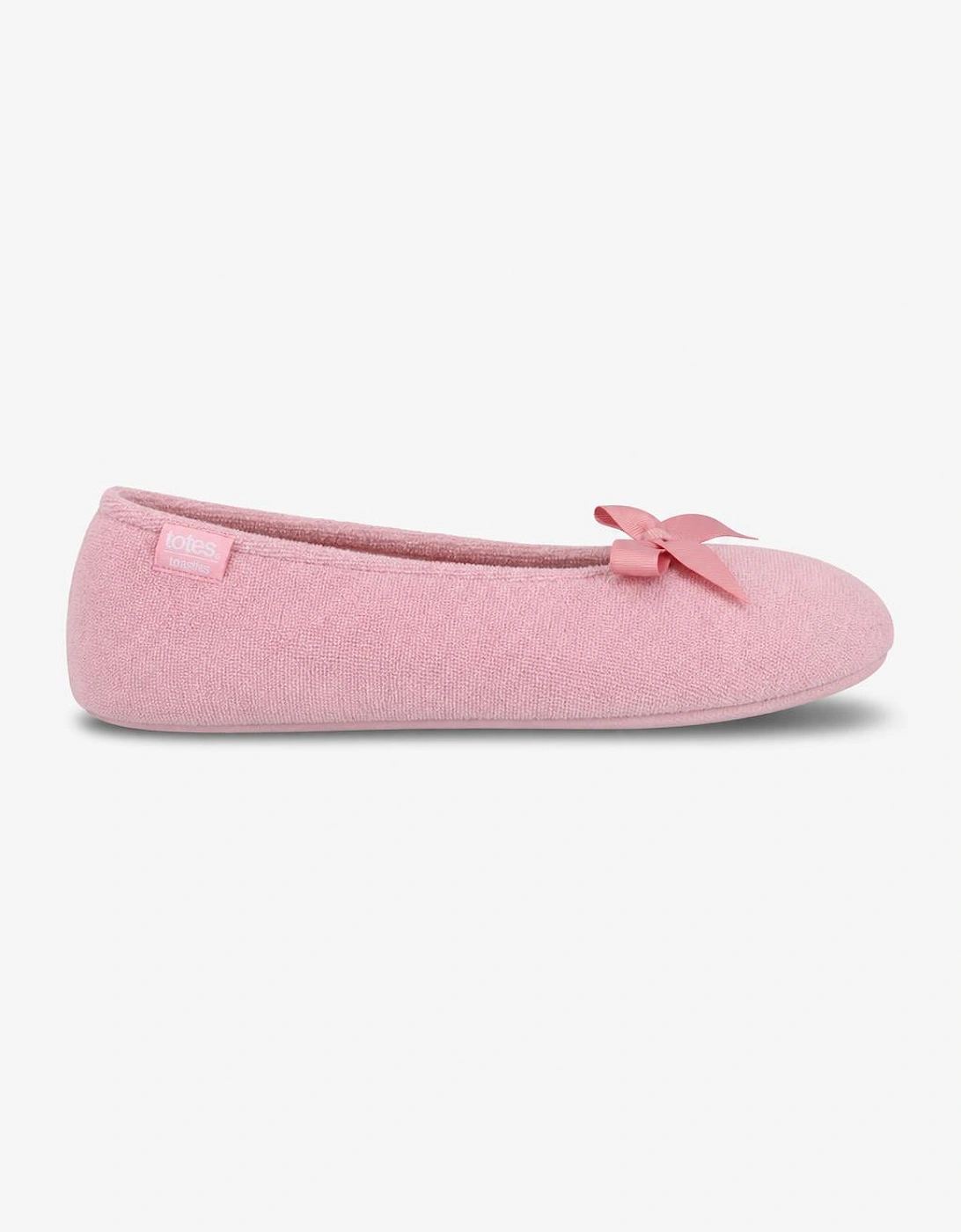 Totes Isotoner TERRY BALLERINA SLIPPERS Womens Full Slippers Pastel Pink
