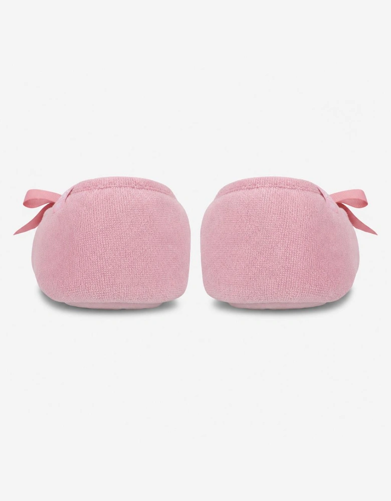Totes Isotoner TERRY BALLERINA SLIPPERS Womens Full Slippers Pastel Pink