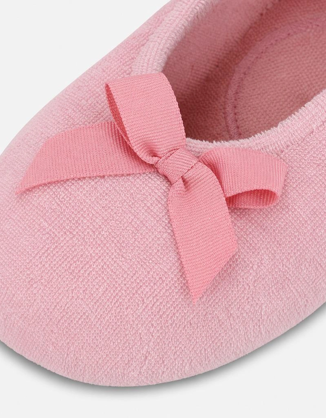 Totes Isotoner TERRY BALLERINA SLIPPERS Womens Full Slippers Pastel Pink