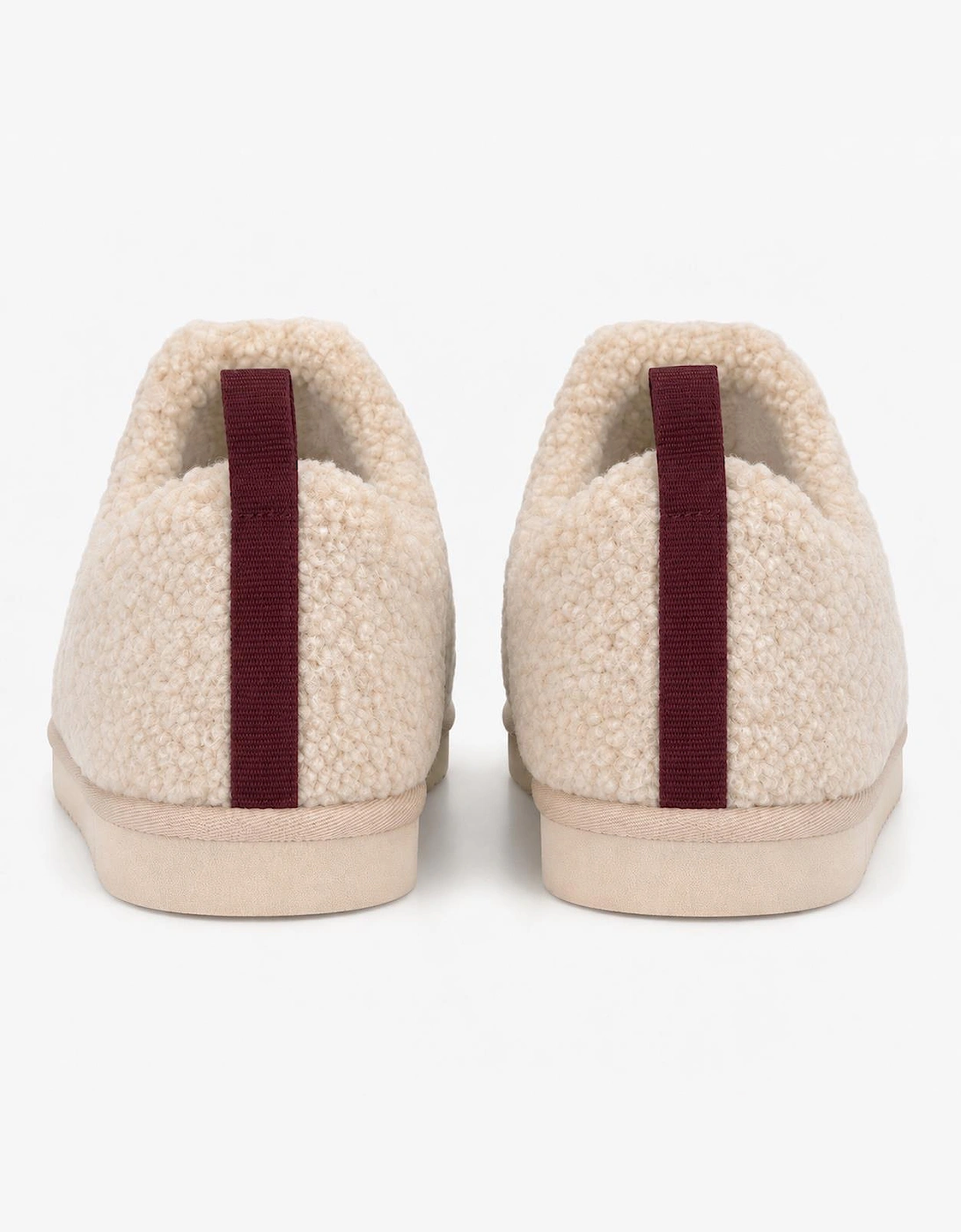 Totes Isotoner BORG BOOTIE WITH BACK TAPE DETAIL Womens Slipper Boots Oat
